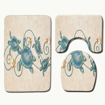 

Gobestart 3pcs Non-Slip Bath Mat Bathroom Kitchen Carpet Doormats Decor