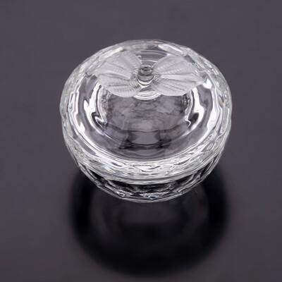 

Crystal Glass Nail Art Acrylic Dappen Dish Bowl Cup Liquid Powder with Cap Lid