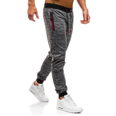 

New Men´s Track Pants Slim Cuff Trousers Sport Tracksuit Casual Plain Grey