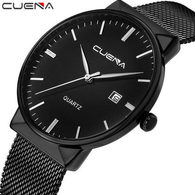 

Gobestart Luxury Ultra Thin Clock Male Steel Strap Date Quartz Watch Mens Wrist Watch