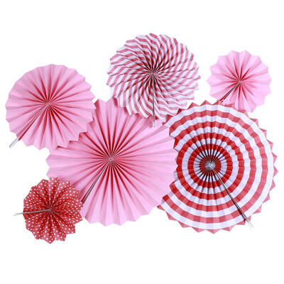 

6pcsSet Paper Fan for Baby Birthday Festival Celebrate Wedding Party Decor