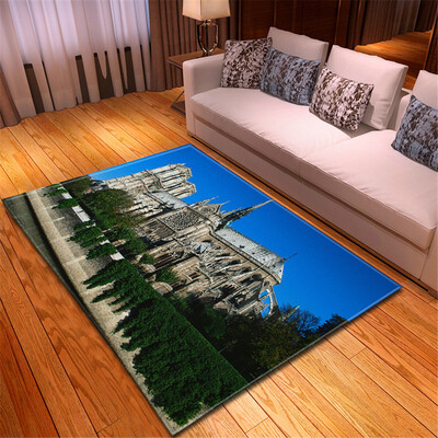 

Toponeto Creative Notre Dame Photo Commemorative Day Comfortable Carpet Home Decor