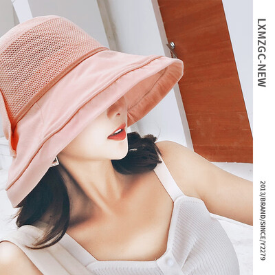 

Summer new hat Mesh Hat breathable fisherman hat outdoor sunshade sun hat bow basin hat