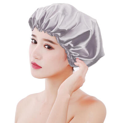 

Ladies Solid Color Hair Care Caps Satin Night Sleep Cap Women Shower Hat