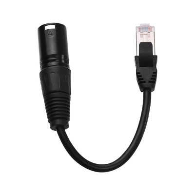 

RJ45 Male Network Connector to 3-Pin Mini XLR Male Extension DMX512 Cable Stage Studio Cables Wires Black 1m