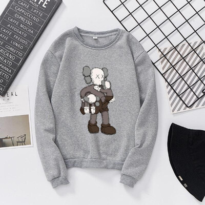 

Autumn Winter Couple O-Neck Full Sleeve Print Round Collar Sweater Brown Doll Pink Big Size  To 2XL