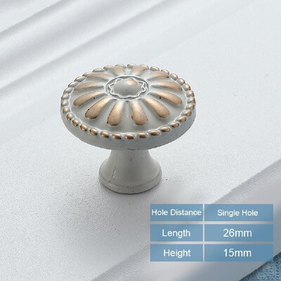 

Cabinet Pull Kitchen Cupboard Door Draw Knobs Handles Vintage European Style Aluminium Alloy Single Hole Furniture Cabinet Hardwar