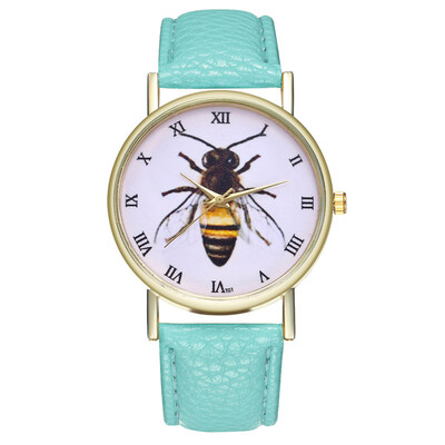 

Hardworking bee Drop shipping New Womens Fashion Geneva Roman Faux Leather Analog Quartz Wrist Watch Montre Femme Relogio