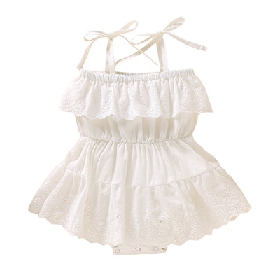 

Summer Infant Baby Girls Bodysuit Sleeveless Rompers Kids Lace Design Strap Bodysuit Jumpsuit Newborn Bodysuit