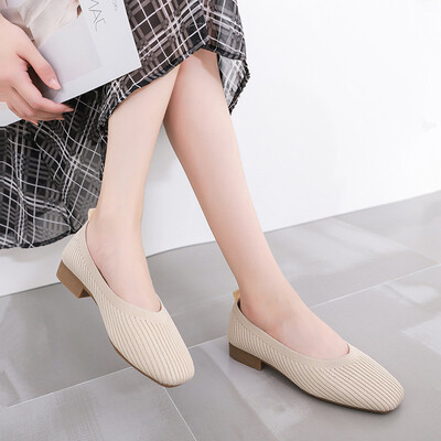 

Flat sole single shoes low upper shoes overshoes womens shoes knitted face breathable soft sole comfortable pregnant women