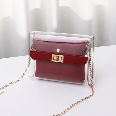 

Women PVC Clear Bag Satchel Bag Fashion Transparent Shoulder Crossbody Bags Ladies Messenger Casual Small Handbags YJ