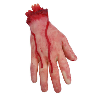 

Blood Broken Finger Hand Horror Halloween Bloody Limbs Latex Prop Trick Toy