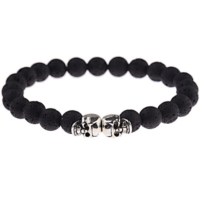 

Skull Tiger Eye Natural Stone Beads Bracelet Hand Circle Unisex Pair Bracelet Jewellery Hot Gift