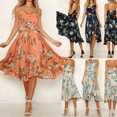 

Women Summer Floral Boho Evening Party Casual Beach Long Sundress Maxi Dress