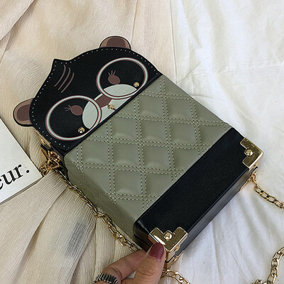 

North bag cute&cute bag foreign gas 2019 summer new Chaohan version 100 lap oblique satchel chain box small square bag