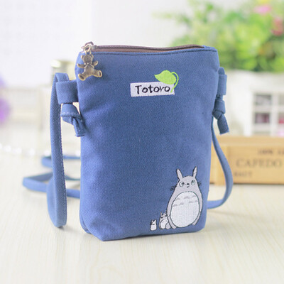 

Cute Fashion Cute Embroidered Canvas Phone Bag Girls Fashion Cartoon Mini Messenger Bags Shoulder BagMobile phone bag