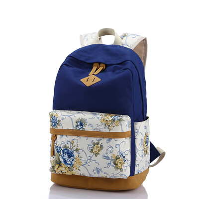

Tailored Women Large Capacity Canvas Floral Shoulder Travel Bags School Student Backpack