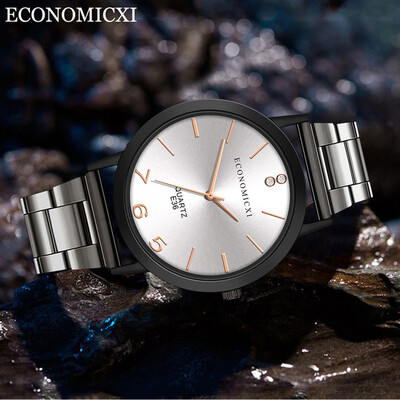

Gobestart Mens Stainless Steel Quartz Analog Wrist Watch Sport Watches Gifts Luxury