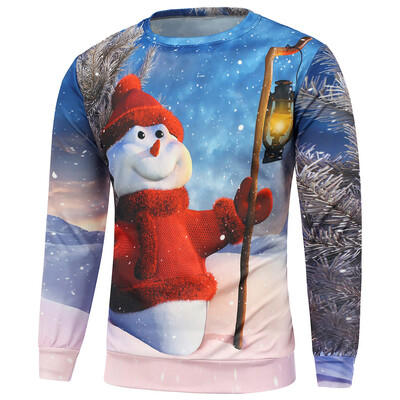 

Christmas Snowman Printed Long Sleeve Sweatshirt
