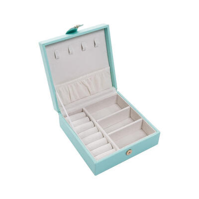 

Single Layer PU Simple Creative Portable Jewelry Earrings Ring Jewelry Storage Box