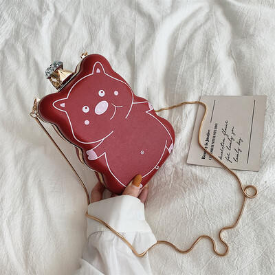 

Summer cartoon bag ins chain clip girl bag new 2019 network celebrity cute single shoulder bag oblique satchel