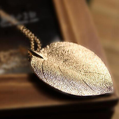 

Long Female Banyan James Product Pendant High Sweater Store Chain Leaves Gold Necklace