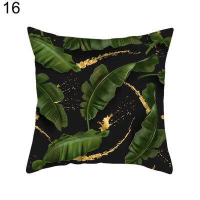 

Tropical Plant Leaf Pillow Case Cushion Cover Sofa Bed Car Cafe Office Decor