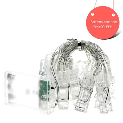 

LED String Light Clip Lamp 20LED 40LED 100LED Card Photo Decoration Christmas Wedding Holiday Light