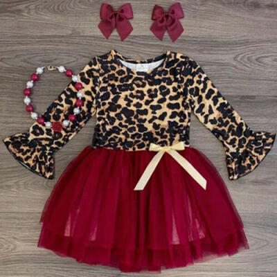 

Girls Toddler Baby Tutu Dress Princess Leopard Print Party Birthday Pageant Kids