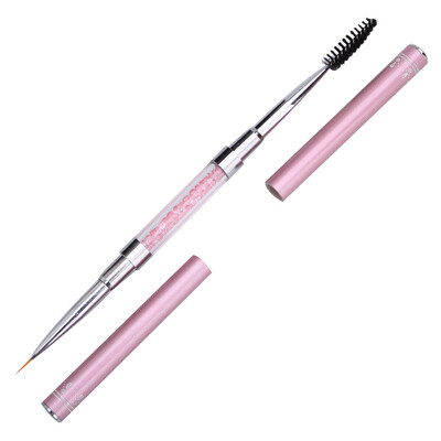 

〖Follure〗2-way Nail Art Acrylic UV Gel Eyelash Brush Liner Drawing Crystal Handle Pen
