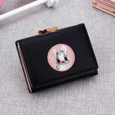 

New Creative Ladies Coin Purse Cute Animal Prints Cloth Stickers Wallet Simple Multi-card Short Women Hasp Wallet