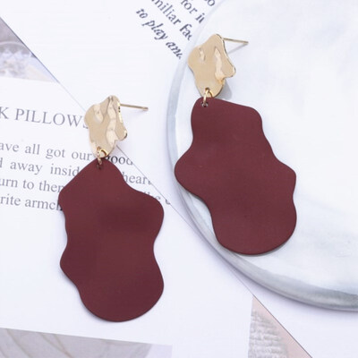 

EK393 New Fashion Spray Paint Metal Geometric Big Drop Statement Earring Wedding Party Jewelry Wholesale Accessories Girl Gift