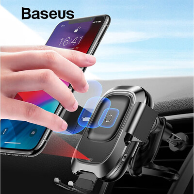 

Baseus Smart Qi Wirless Charging Phone Holder for iPhone  XR Samsung S9 Note8 Intelligent induction Car Phone Holder for HuaWei