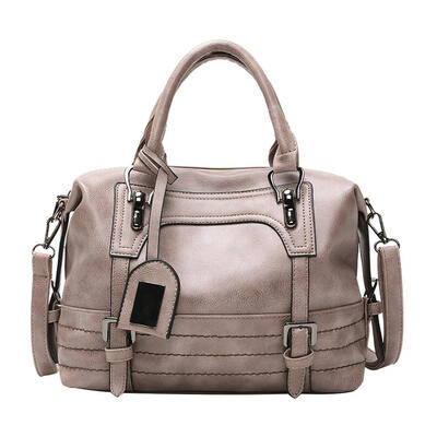 

Vintage Women Leather Shoulder Handbags Travel Tote Top-handle Shopping Bag