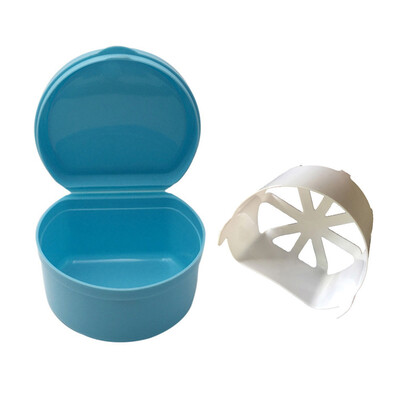 

Siaonvr Denture Bath Box Case Dental False Teeth Storage Box with Hanging Net Container
