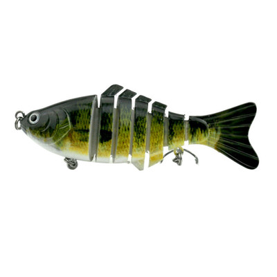 

10CM 3D Artificial Bait False Multi Joint Fish Shape Eco-friendly Plastic Fishing Lure With 2 Treble Hooks