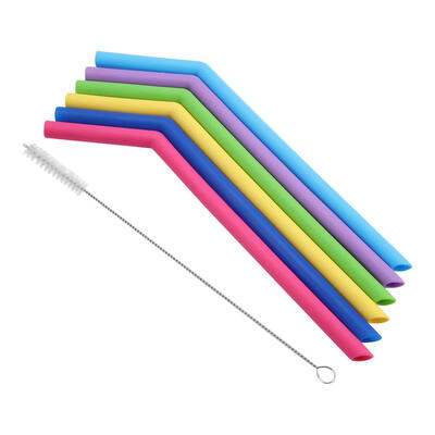 

6pcslot Reusable Silicone Straw StraigntBent Fruit Juice Milky Tea Drinking Straws Reusable Drinking Straw Drinking Straw