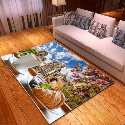 

Toponeto Creative Notre Dame Photo Commemorative Day Comfortable Carpet Home Decor