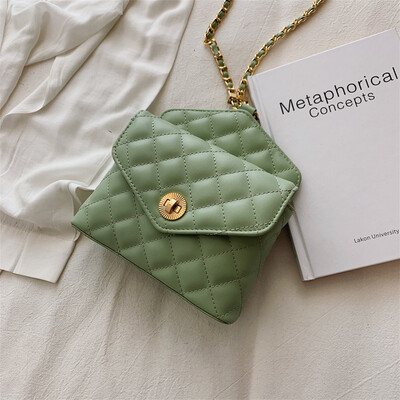 

Qiao Bani 2019 new European&American style fashion simple solid color rhombic chain bag multi-purpose shoulder diagonal female bag