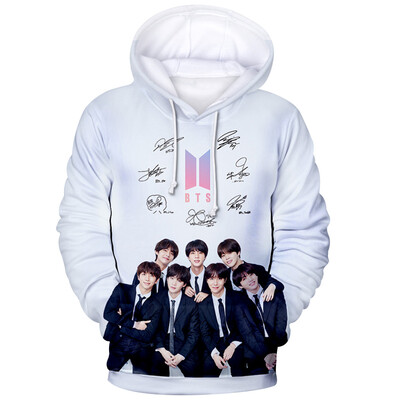 

Unisex Bts Fans Hoodie 3D Print Portrait Pullover Hoodie K-Pop Fashion Bts 3D Hooded Sweatshirt