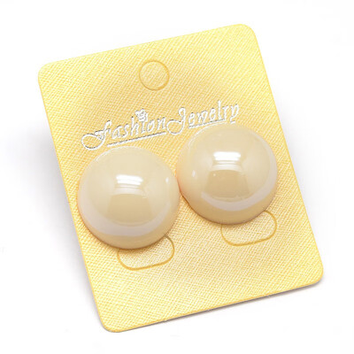 

Simple Fashion Spray Acrylic Stud Earrings with Iron Pins&Plastic Ear Nuts Nickle Free Half RoundDome OldLace Platinum