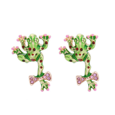 

Green Cute Purple Enamel Sapphire Stud Earrings Earrings