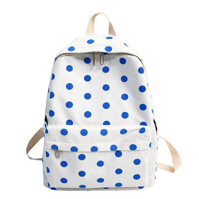 

Women Simple School Bags Travel Backpacks Cute Wave Point Canvas Knapsack