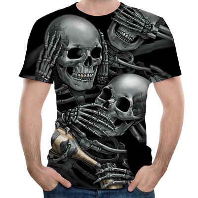 

2018 Summer Novelty Skull 3D Printed Short T-Shirt