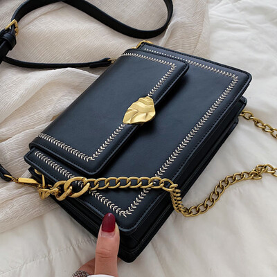 

Small bag woman 2019 new Chaohan version of the small square bag fashion chain single shoulder oblique satchel