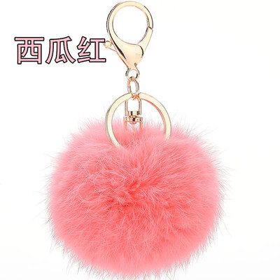 

Rabbit hair ball key ring car with 8 cm plush accessories female key chain cute fur bag pendant lobster clasp