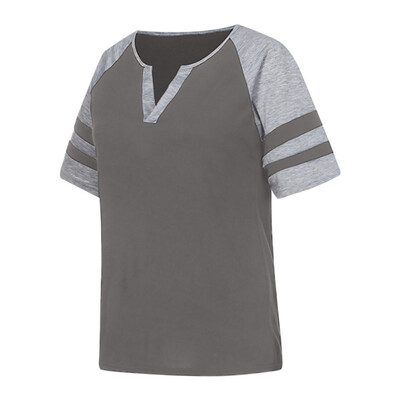 

Starmoon Women Casual Summer Lady V-Neck Striped Short Sleeve Blouse Shirt Top