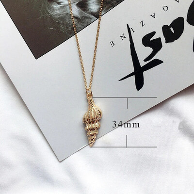

IF ME 2019 New Fashoin Gold Color Cowire Shell Conch Chain Necklace Pendant For Women Vintage Minimalist Starfish Summer Jewelry
