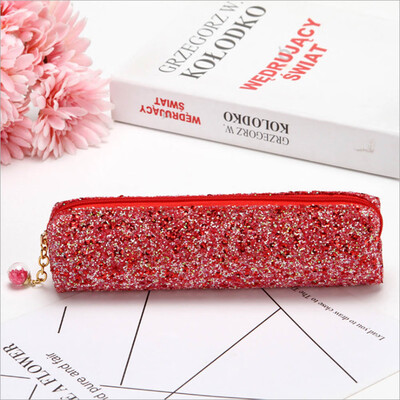 

Fashion sequin laser pencil case with Diamond Colorful Bright stationery pouch