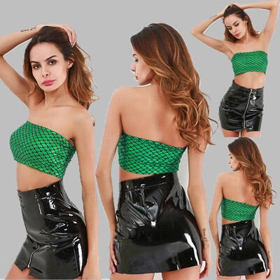 

Women Summer Crop Top Sleeveless Mermaid Shirt Blouse Casual Tank T-Shirt US